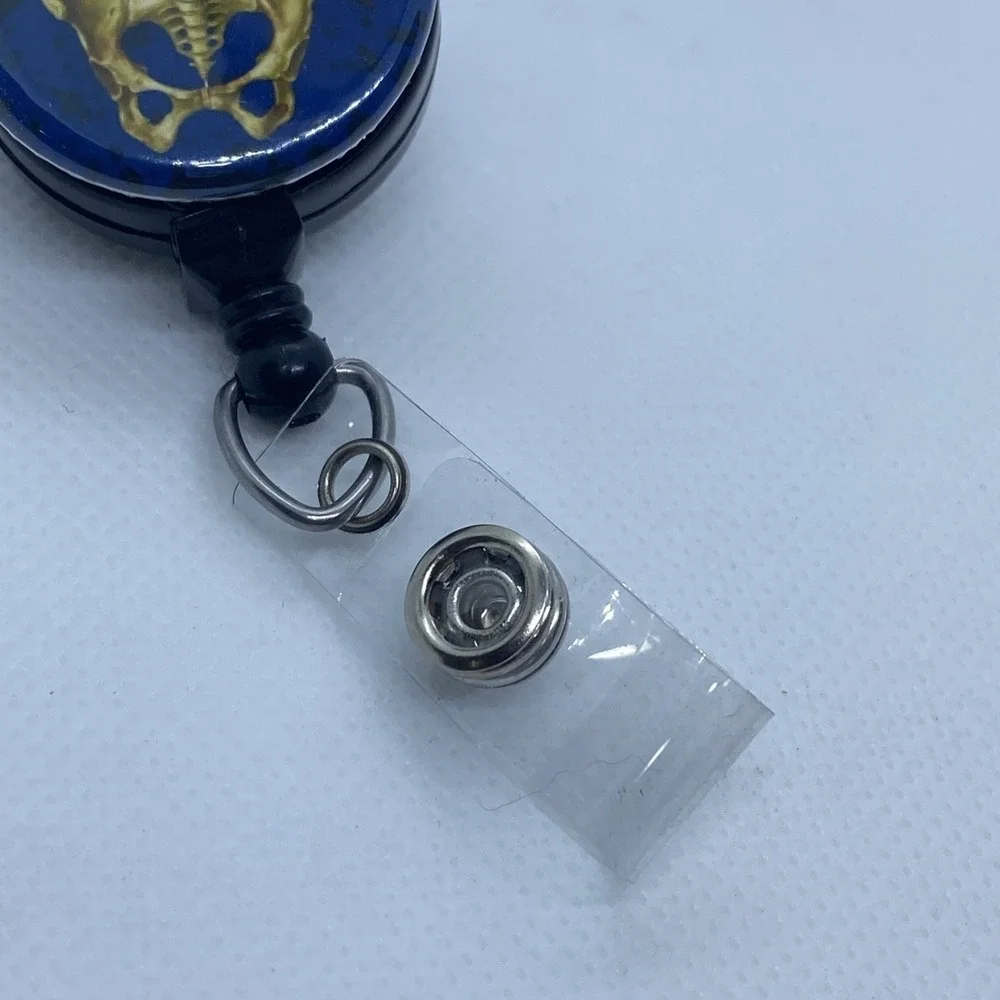 Retractable Badge Holder With Clip‎ Hip Hip Hooray Blue Radiology X-Ray